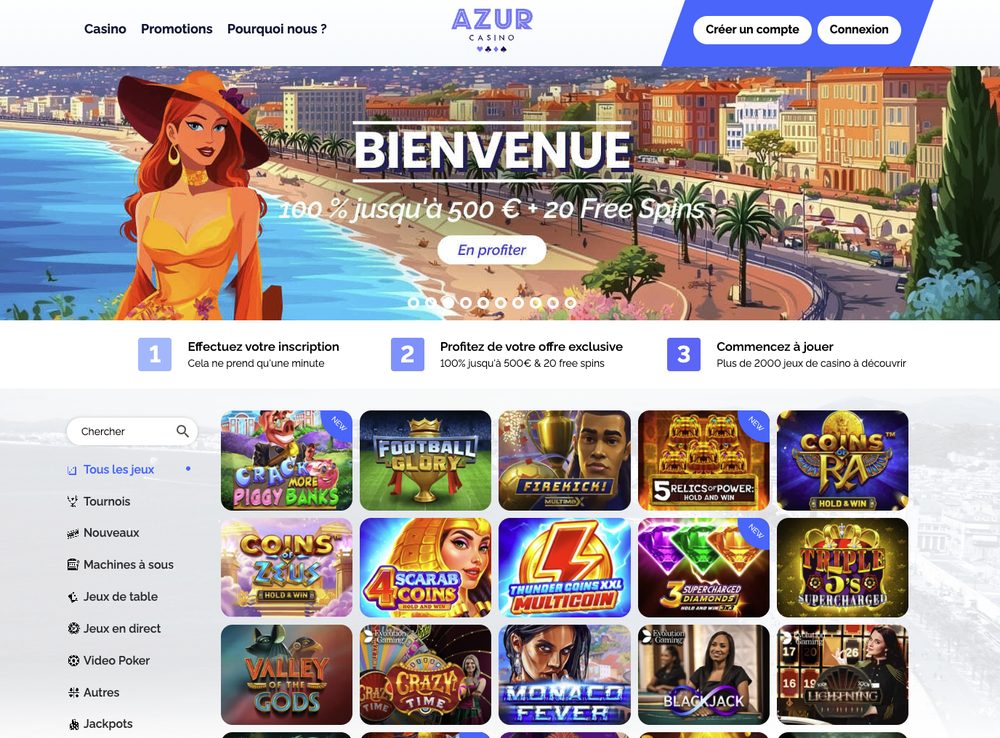 Capture d'écran du site Azur