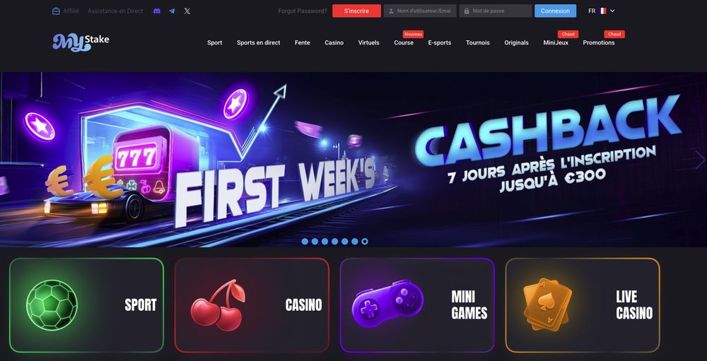 Capture d'écran du site MyStake