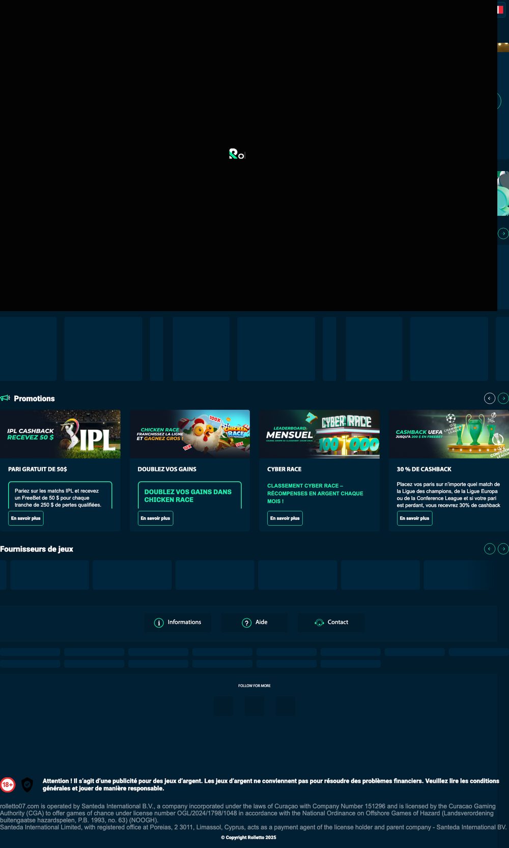 Capture d'écran du site Rolletto