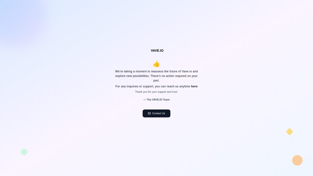 Capture d'écran du site Vave