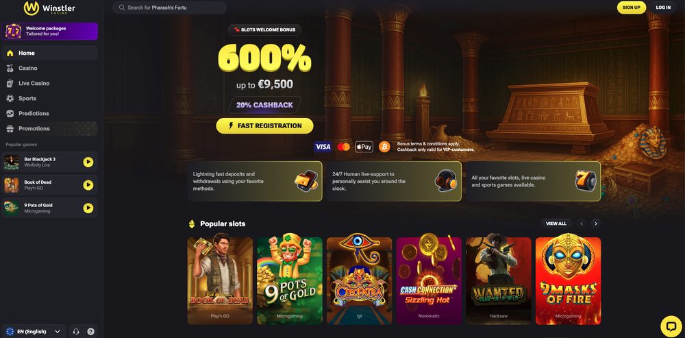 Capture d'écran du site Winstler